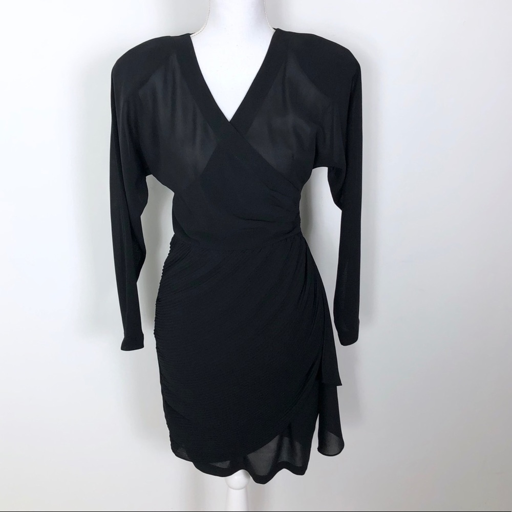 Sue Wong Atelier Long Sleeve Draped Dress